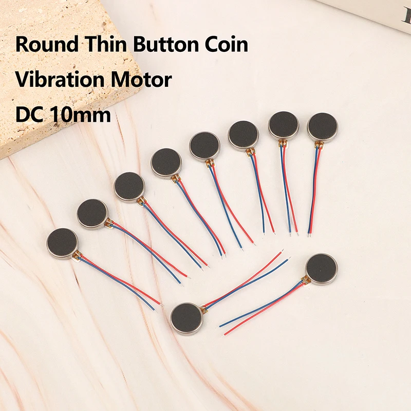 10Pcs/Lot Mini Vibration Motor DC 3V 12000rpm Flat Coin Button-Type Micro DC Vibrating Motor For Mobile Cell Phone Pager Tablet