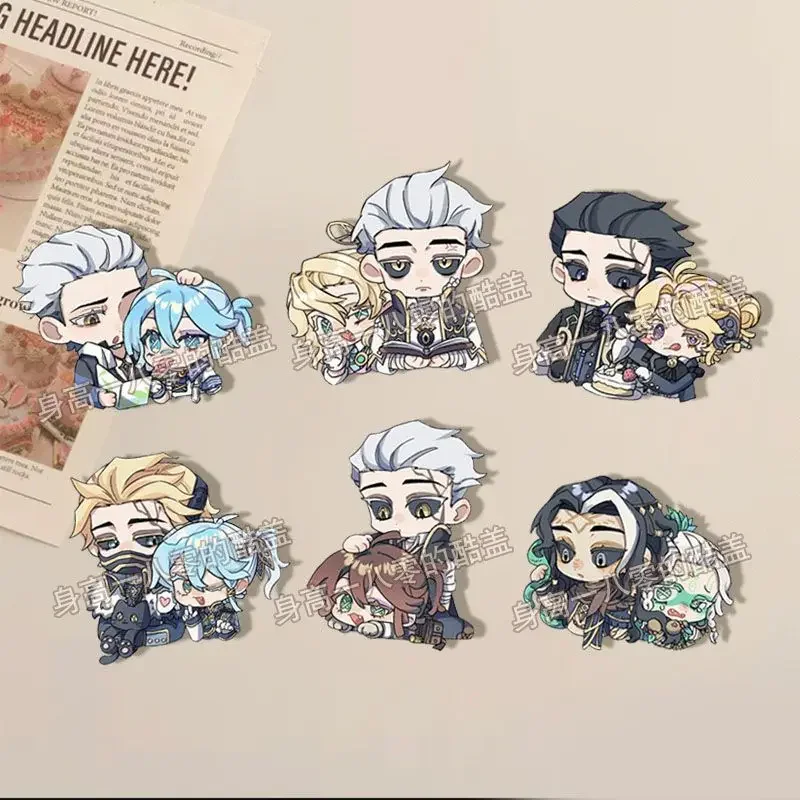 

Identity V Anime Naib Subedar Luca Balsa Priestess Mechanic Q Version Button Brooch Badges Student Acrylic Badge Pins Clothes