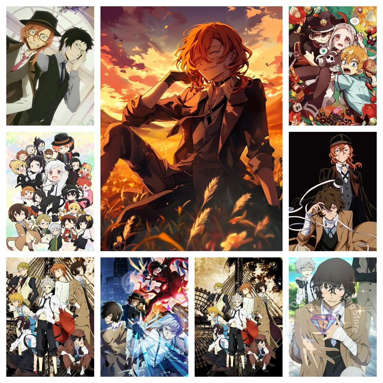 Bungo Stray Dogs Diamond Painting Kit 5D DIY Diamond Embroidery Cross Stitch Handmade Art Gift Crafts Home Decor Children Gift