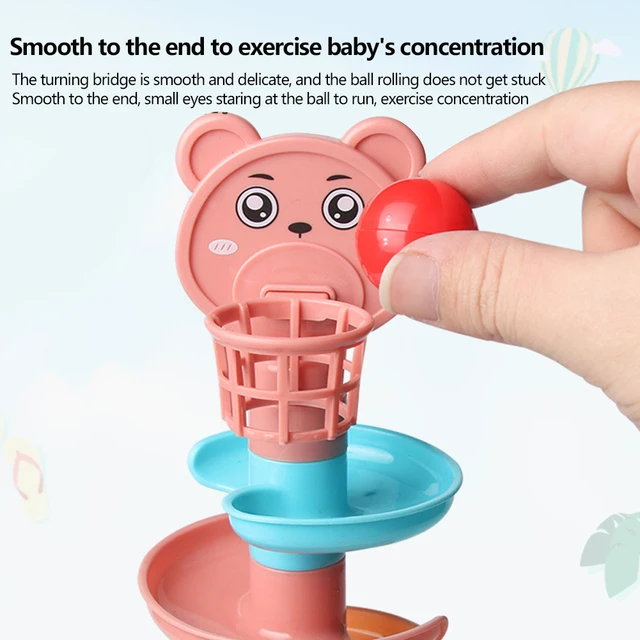 Baby Puzzle Kids Fun Track Turn Around 0-3 Years Old Track Rolling Ball Mental Sliding Ball Tower Early Education Assembling Toy 4