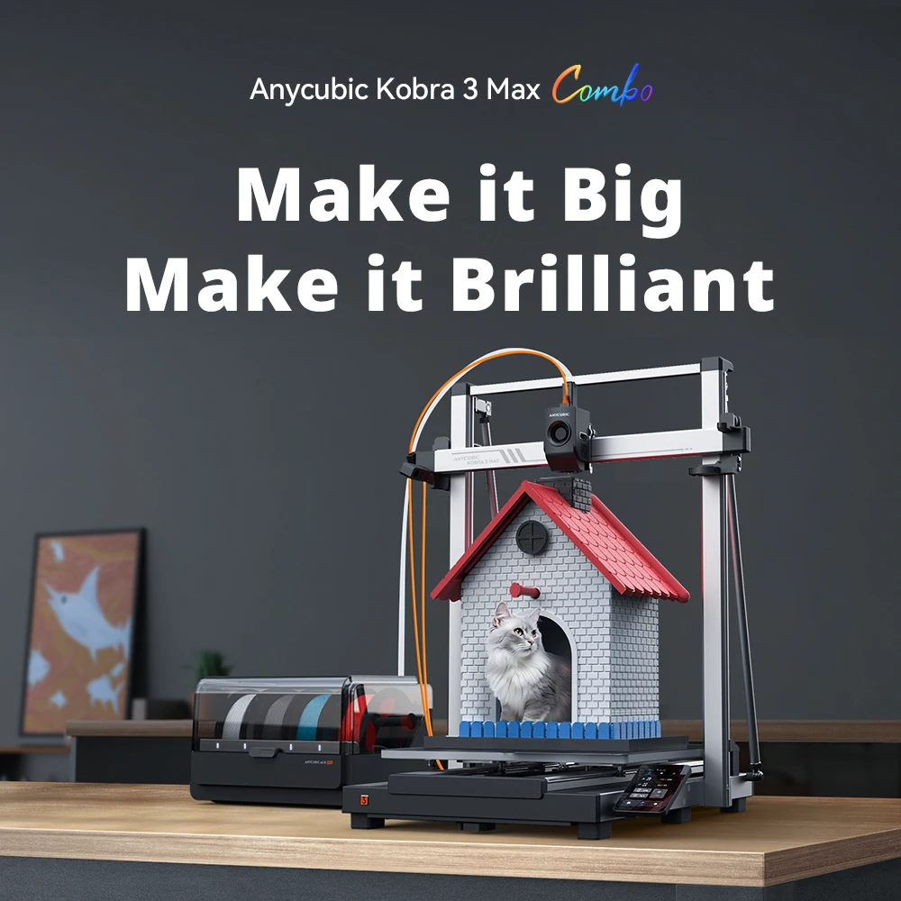 ANYCUBIC Kobra 3 Max 3Dプリンター Amazon | ANYCUBIC 3Dプリンター Kobra 3 Max Combo 多色造形、大型 3D