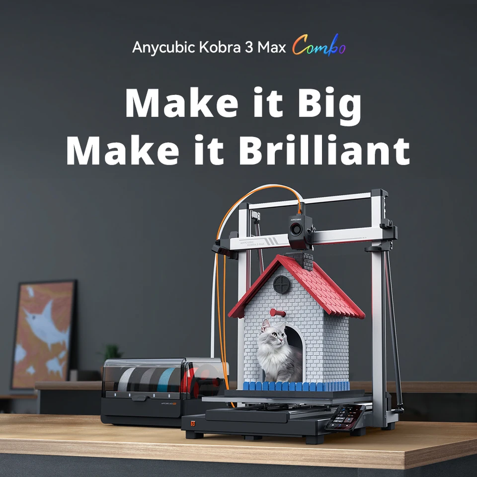 ANYCUBIC Kobra 3 Max FDMマルチカラー3Dプリンター、最大600mm/秒の