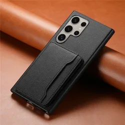 Premium PU Leather Phone Case with Card Holder - Sleek and Durable Protective Shell - A05S (Black)