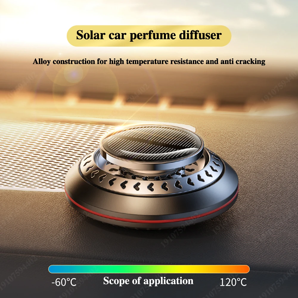 Solar Rotation Car Air Freshener Auto Perfume Diffuser Essential Oil  Flavoring Supplies Dashboard Interior Ornaments Remove Odor