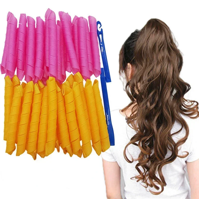18pcs/set Spiral Hair Curler Heatless Styling Tools Set Non-Damaging Wave Formers Curlers Hair Styling Tools Pro DIY Roller hair styling tool hair curling tools