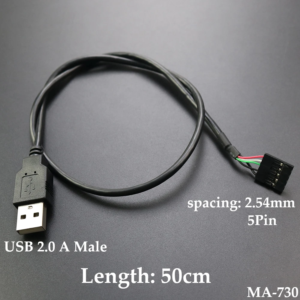 

1PCS USB 2.0 Type A Male to Motherboard 5 Pin Host Adapter Pitch 2.54mm Header Motherboard Adapter Data connection cable