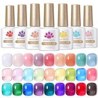 BORN PRETTY 10ml Translucent Jelly Nude Gel Nail Polish Colorful  Varnish Semi Permanent UV LED Nail Art  Manicure Gel 1