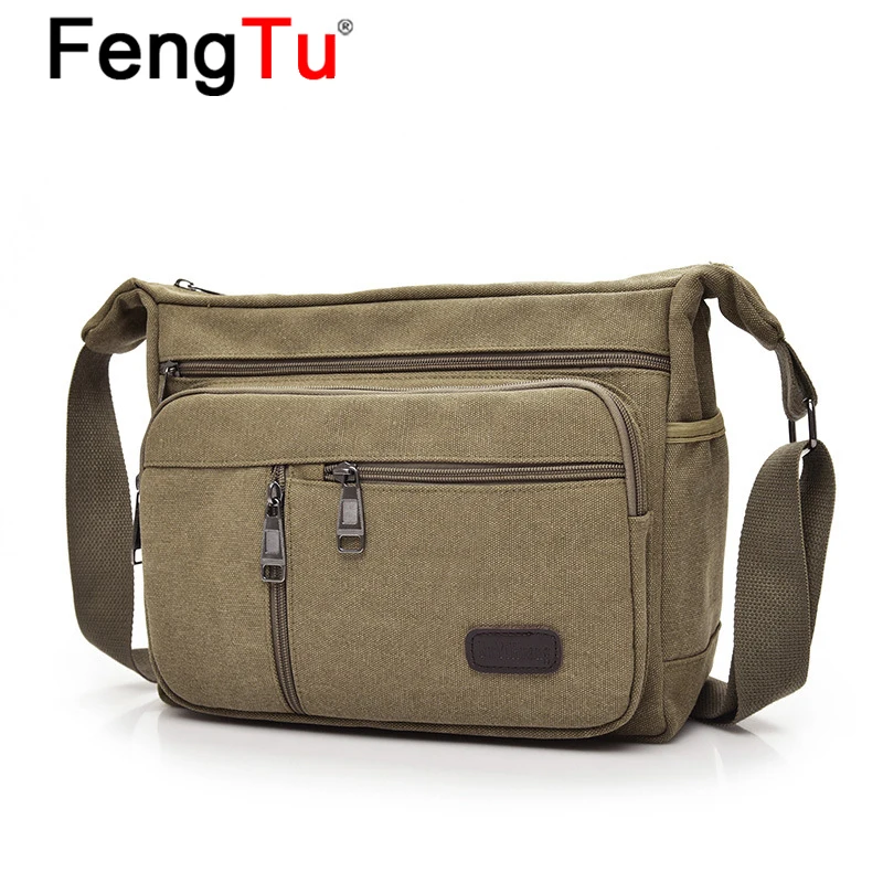 FENGTUOutdoorCanvasShoulderBagMensMessengerBagsMulti