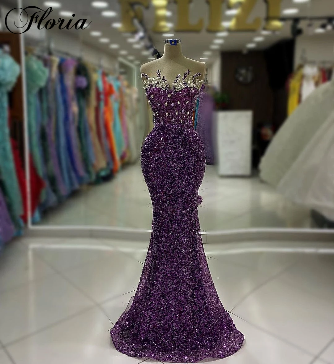 Simple Purple Cocktail Dresses With Crystals Sleeveless Mermaid Birthday Dresses Vestidos De C&oacute;ctel Wedding Party