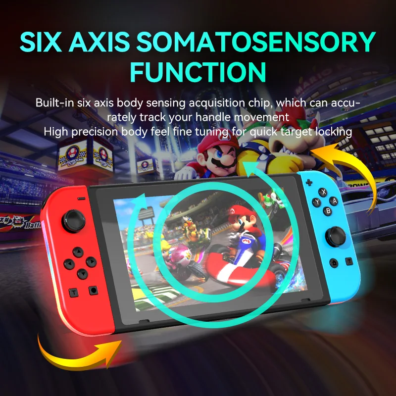 Joypad Gamepad Supports dual motor vibration RGB light effect one click continuous emission supports switch/switchOLED game controller,wireless game controller,wireless gaming controller,wired game controller,joystick for switch