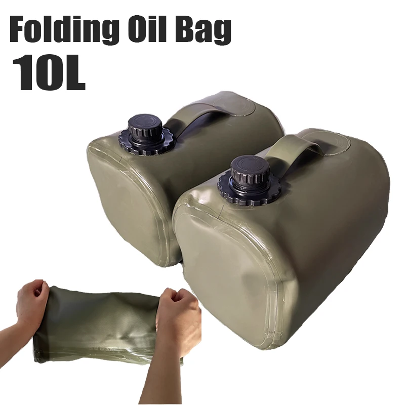10L Portable Car Motorcycle Soft Oil Bag Bladder Off-road Petrol Cans Spare Oil Storage Fuel Tank Gasoline Bucket Can