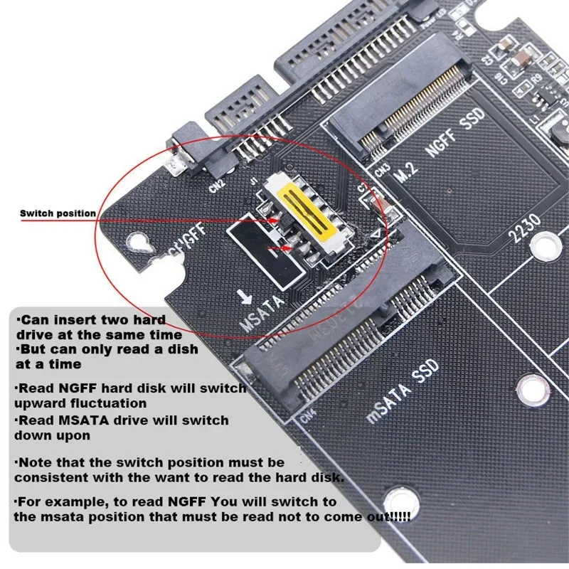 Coolcirc NGFF-SATA 3 외부 HDD 인클로저 어댑터 MSATA SSD M.2 데이터 전송용 SATA 프로토콜 어댑터 보드