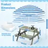 4 In 1 Kids Sand Water Table With Removable Weatherproof Umbrella Wooden Outdoor Picnic Table With 2 Covered Bins For Toddlers Sensory Table For Boys Girls