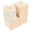 4 Pcs Children's Piggy Bank Wooden Change Container Kids Money Boxes Multi-function Saving Banks for Coin Case 4