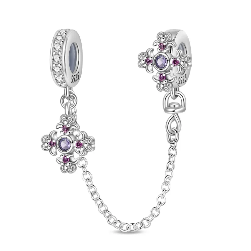 Charms aus 925er-Sterlingsilber, klassisch, lila, Retro-Herzform, Lotus-Engel-Muster, Perlen, passend für Qikaola Original-Armbänder, DIY-Schmuck – Detail 26