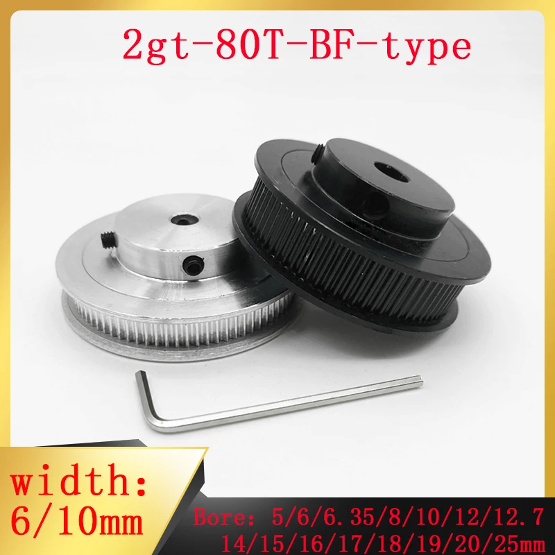 Dentes bf Furo Síncrono Roda 6.35 10 12 12.7 14 16 17 18 18 19 20 25 mm Largura do Dente 10 mm Usado para a Cópia 3d 2gt Gt2 80