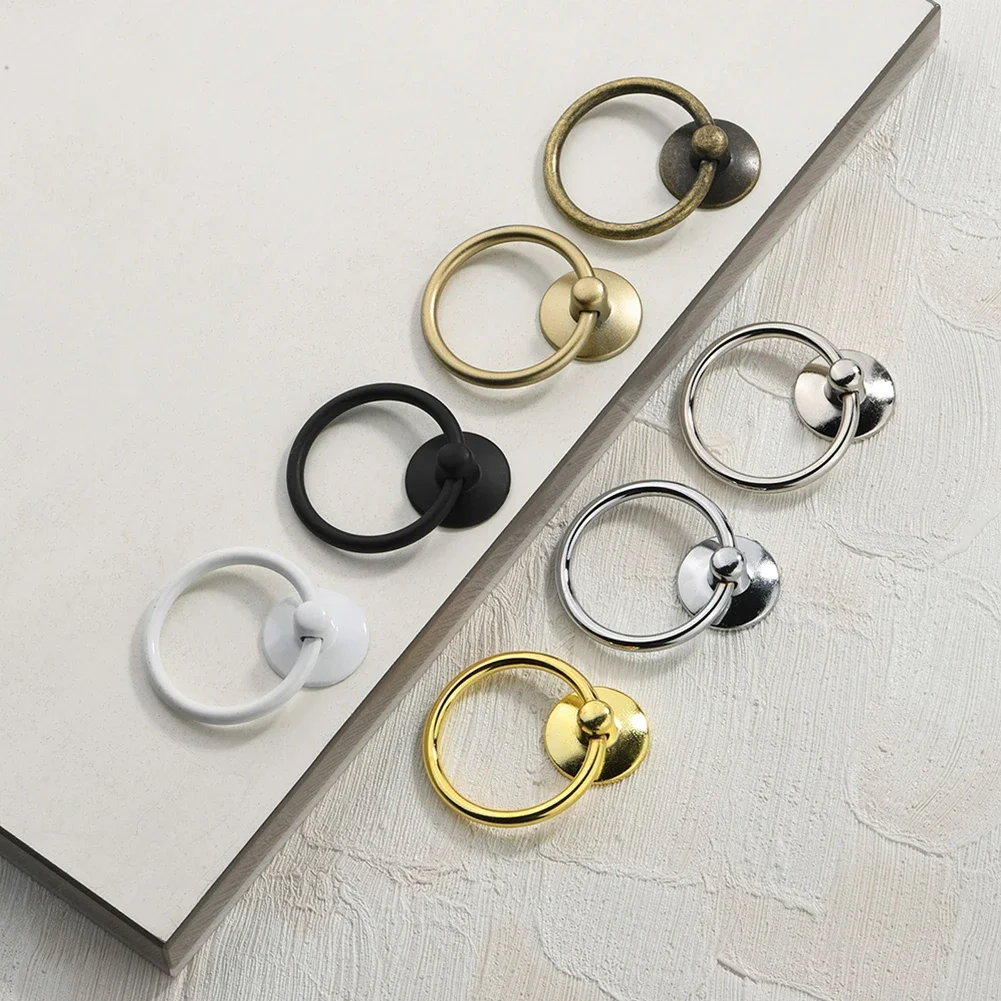 10Pc Vintage Round Ring Furniture Door Pull Handle Alloy Cabinet Dresser Drawer Knobs Handle Cupboard For Jewelry Box Door Ring door handles cabinet handles