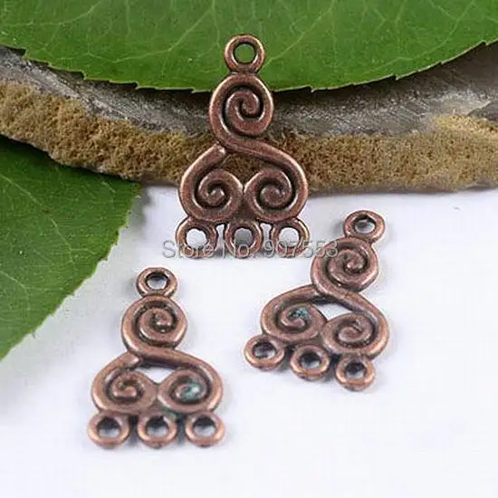 

20pcs 21*13mm Antiqued Copper Tone Spiral Link Connector Findings Beads for Jewelry Making