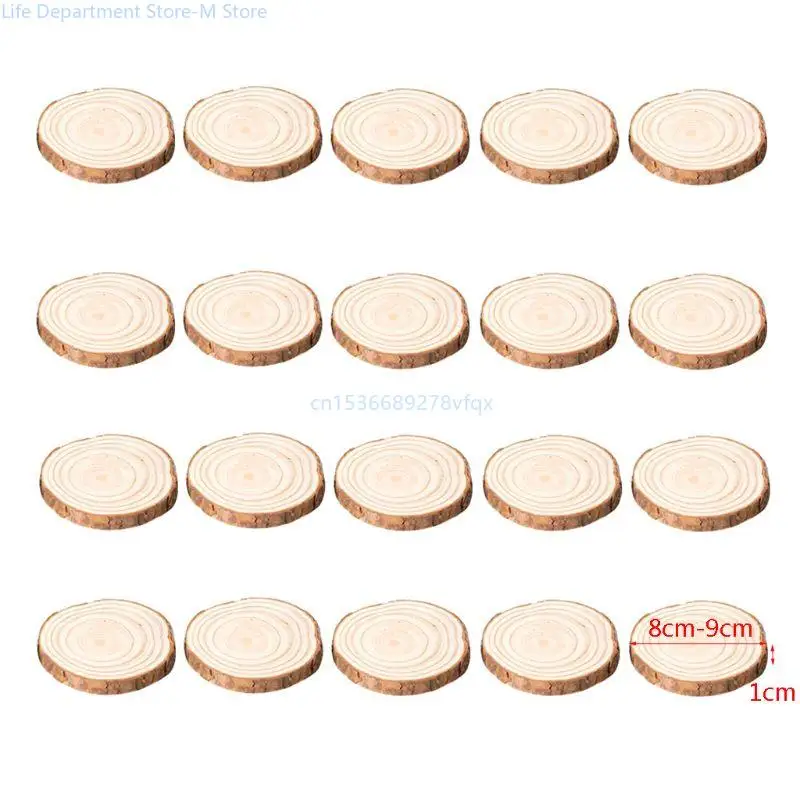 

20pcs Unfinished Natural Round Slices Circles Discs for DIY Wedding Party