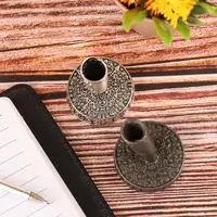 Vintage European Style Pen Holder Metal Pen Clips Round Base Writing Accessories Desktop Organizer 5
