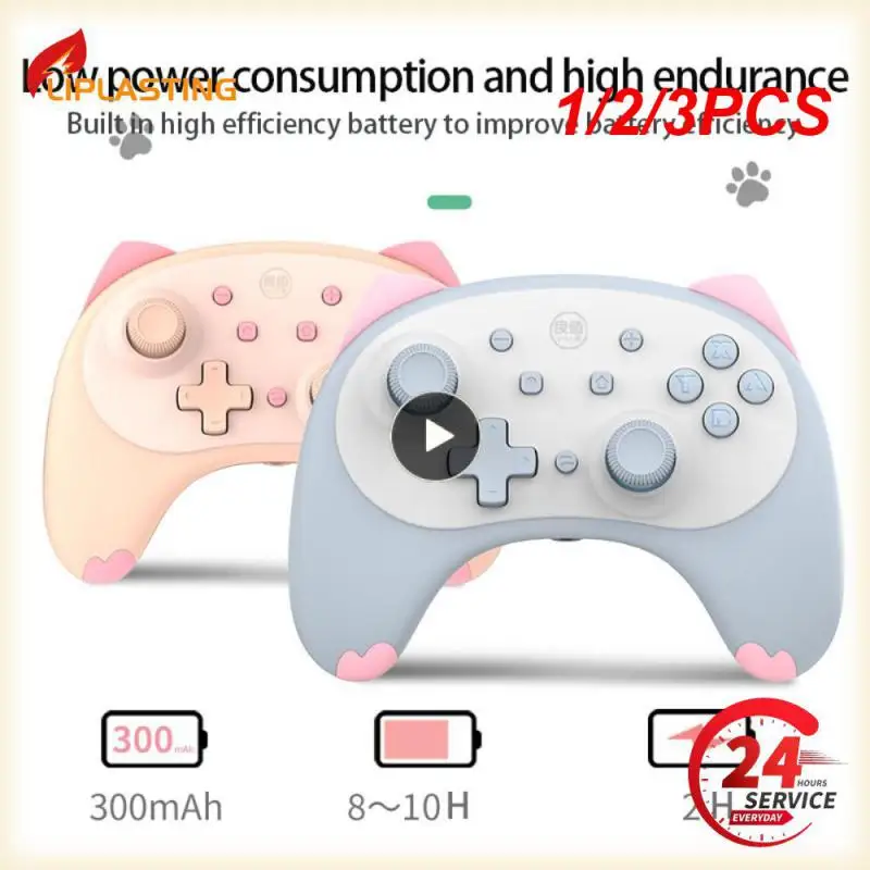 

1/2/3PCS Cartoon Kitten Wake Up Voice Wireless Controller Headset Support Compatible Switch/Switch lite/Switch OLED