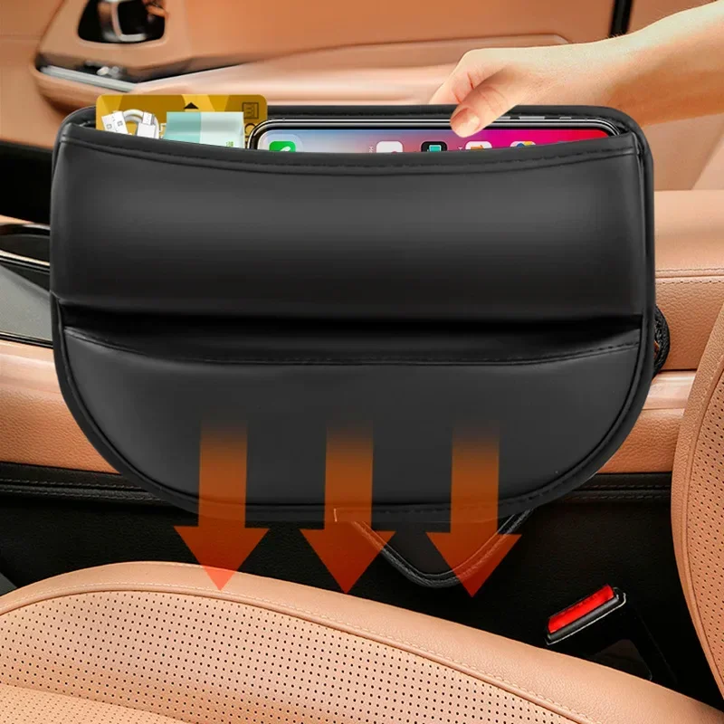 Car Seat Gap Organizer PU Auto Console Side Pocket Seat Crevice Storage Box Interior Universal Accessory