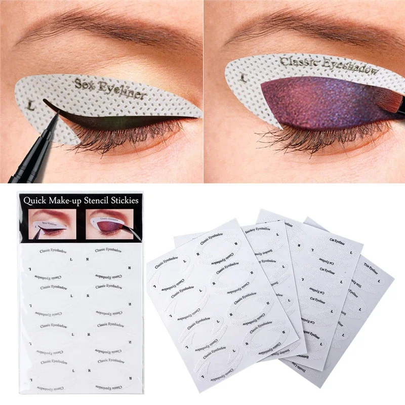 Стрелки Для Глаз Multi Eyeshadow Auxiliary  Template Sticker Eye Shadow Lining Eyelash Isolation Sticker Makeup Accessories