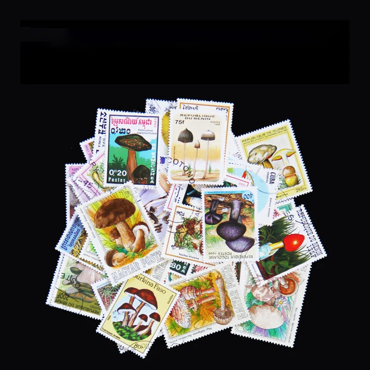 50pcs 100Pcs mushroom Topic Stamps Original Postage Stamp with Postmark Good Condition All Different Froms World