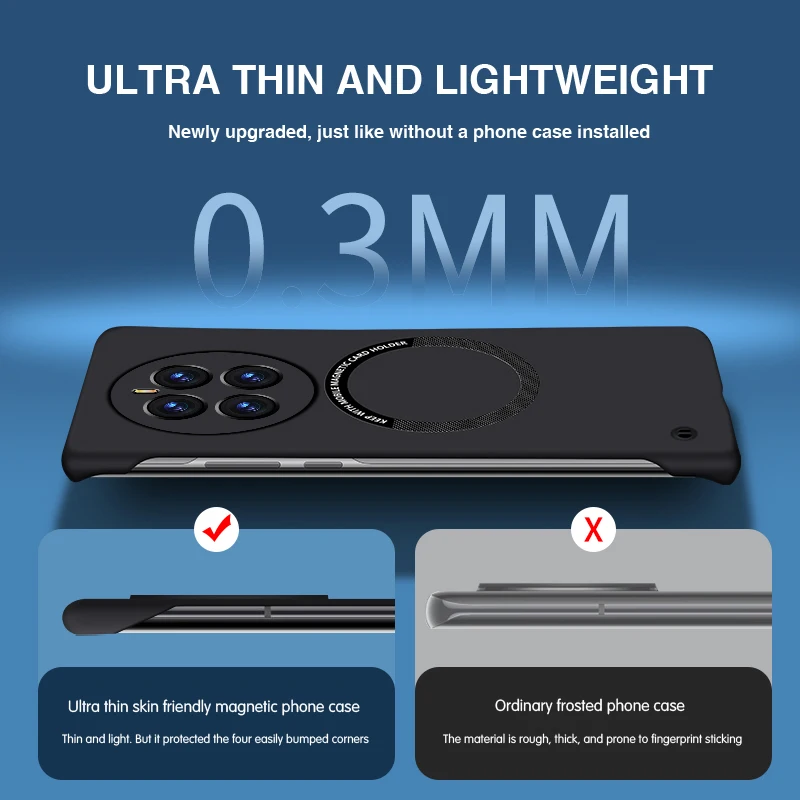 Sleek Magnetic Frameless Shockproof Phone Case with Magsafe Compatibility