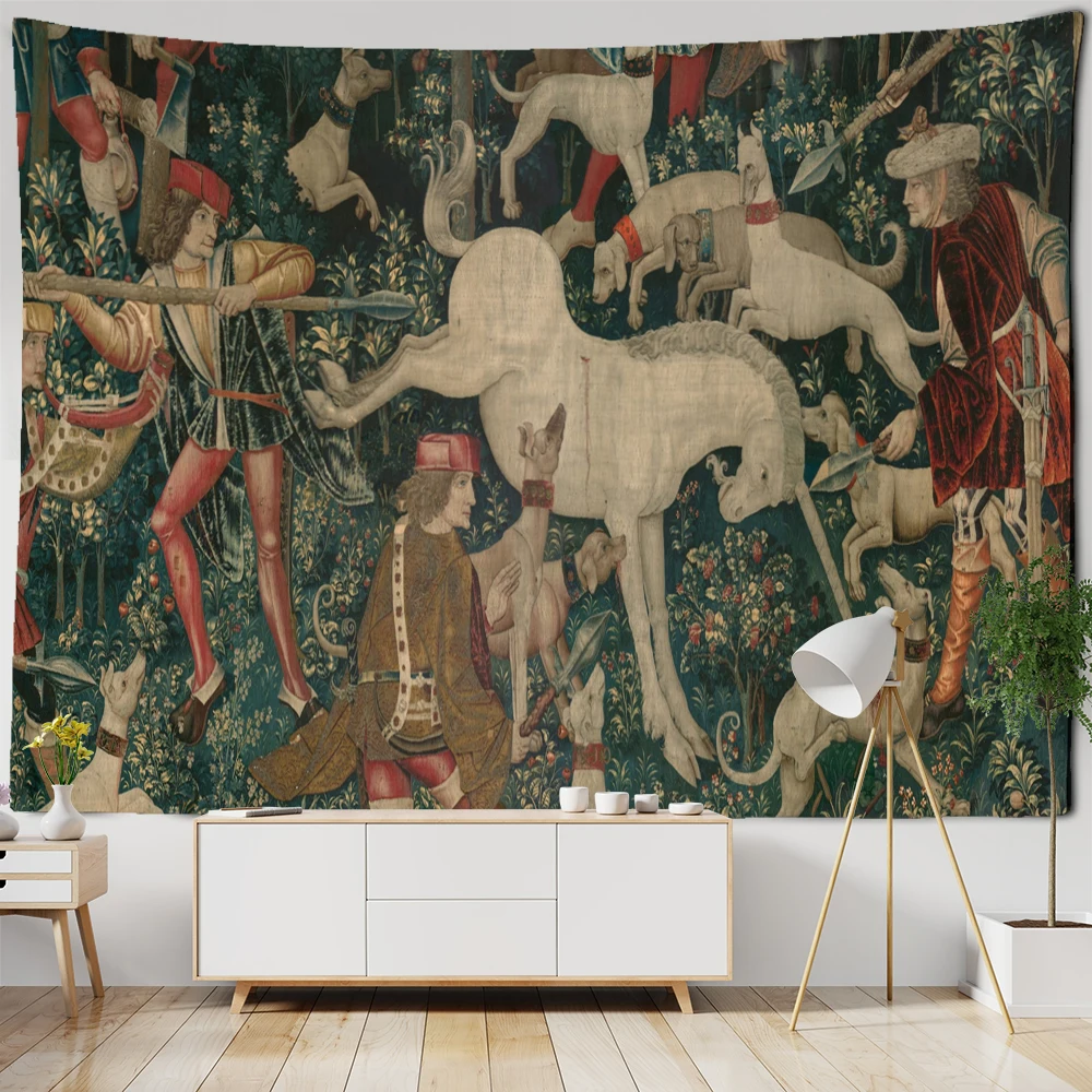 Retro Cute Skeleton Tapestry Ancient Animal Psychedelic Witchcraft Wall Hanging Bohemian Room Dorm Decor tapestry decorations