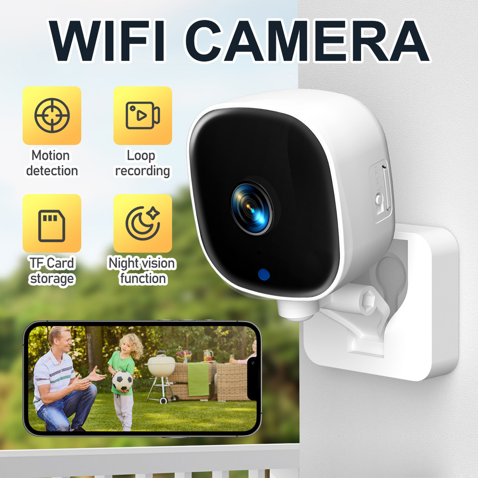 Security Camera HD WiFi Surveillance Camera, Night Vision Function, Audio and Motion Alarm,USB Powered, Wi-Fi Connection