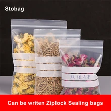 

StoBag 100pcs Transparent Plastic Writen Ziplock Bags Small Sealed Food Packaging Waterproof Thicken Nut Medicine Wholesale Logo