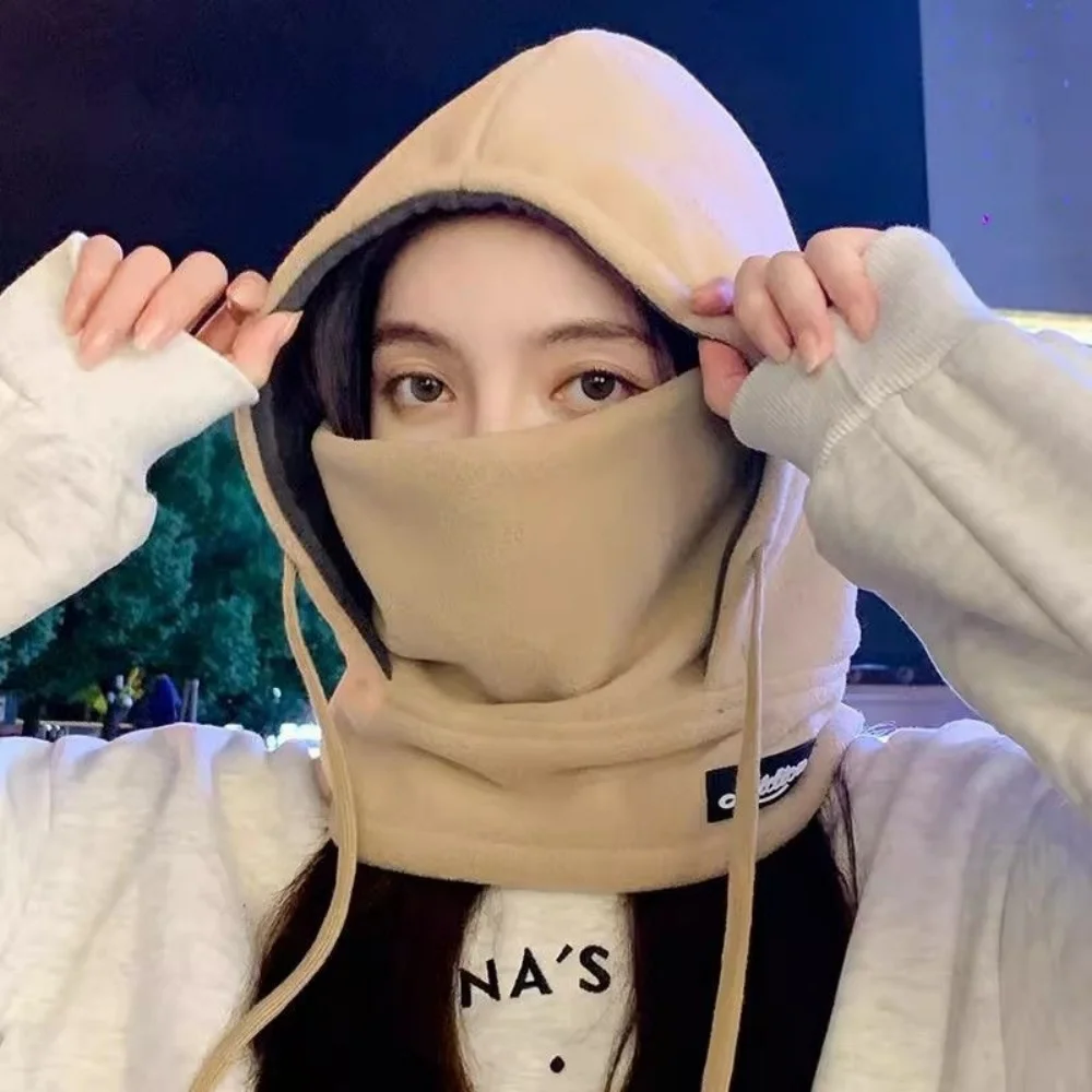 Winter Fashion Pullover Hat Balaclava Hat Ear & Neck Protection Hat Windproof Hooded Scarf Thickened Earmuffs Warm Cycling