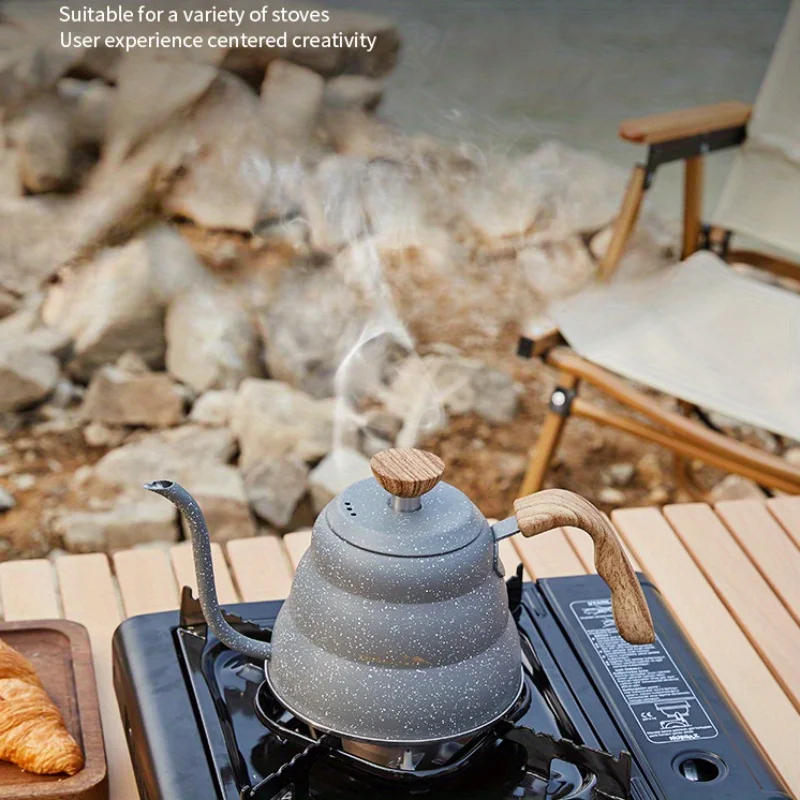 Outdoor Camping Spray Point Cloud Shape Kettle, High Appearance Level Swan Neck Pot, Camping Picnic Coffee Pot, Camping Cooking