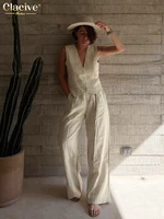 Summer White Linen Two Piece Set 4