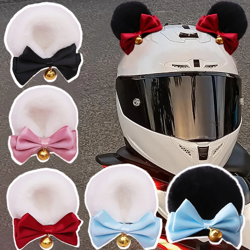 

2 Pcs Bow Bear Ears Helmet Horns Helmet Ears Helmet Decorations for Ski Snowboarding Motorcycle Helmet