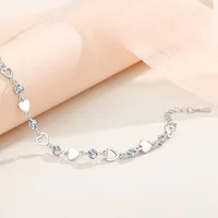 925 Sterling Silver Heart Shaped Bracelet For Women Retro Korean Versatile Zircon Charm Bracelets Original Party Jewelry Gifts - Image 5