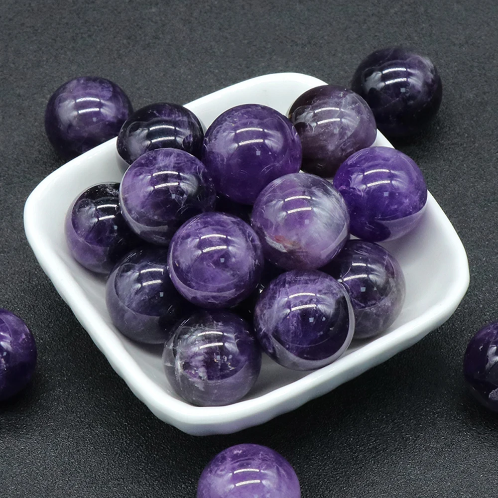 Description Picture 6 of item1pcs Natural Quartz Gemstone Round Ball Crystal Healing Stone Chakra Sphere Rock Stones Decor Diy Beads For Jewelry Accessories