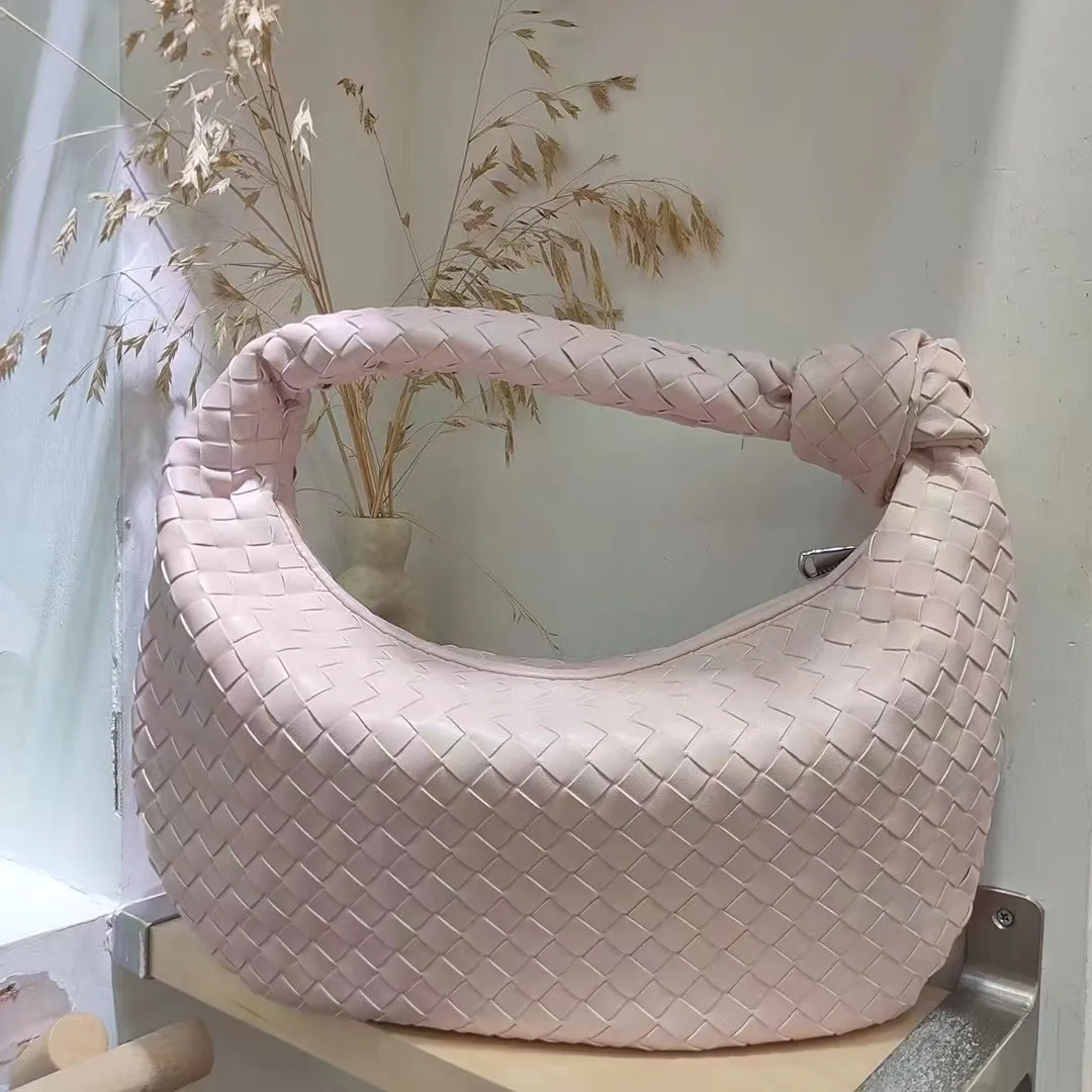2022 Fashion Handmade Woven Bag Luxury Woven Leather Printed Shoulder Bag Lady Crossbody Hobo PU Knotted Handle Casual Handbag 