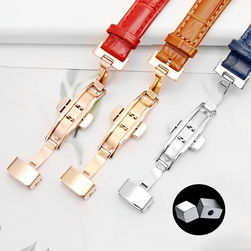Pulseira de Relógio de Couro Genuíno para Michael Kors Mk5774 2425 43 Céu Estrelado Côncavo Feminino Pulseira de Relógio de Couro Real Mike Coles - Image 3
