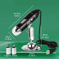 Digital Microscope Camera 1600X 3in1 Type-C USB Portable Electronic Microscope For Soldering LED Magnifier For Cell Phone Repair 2