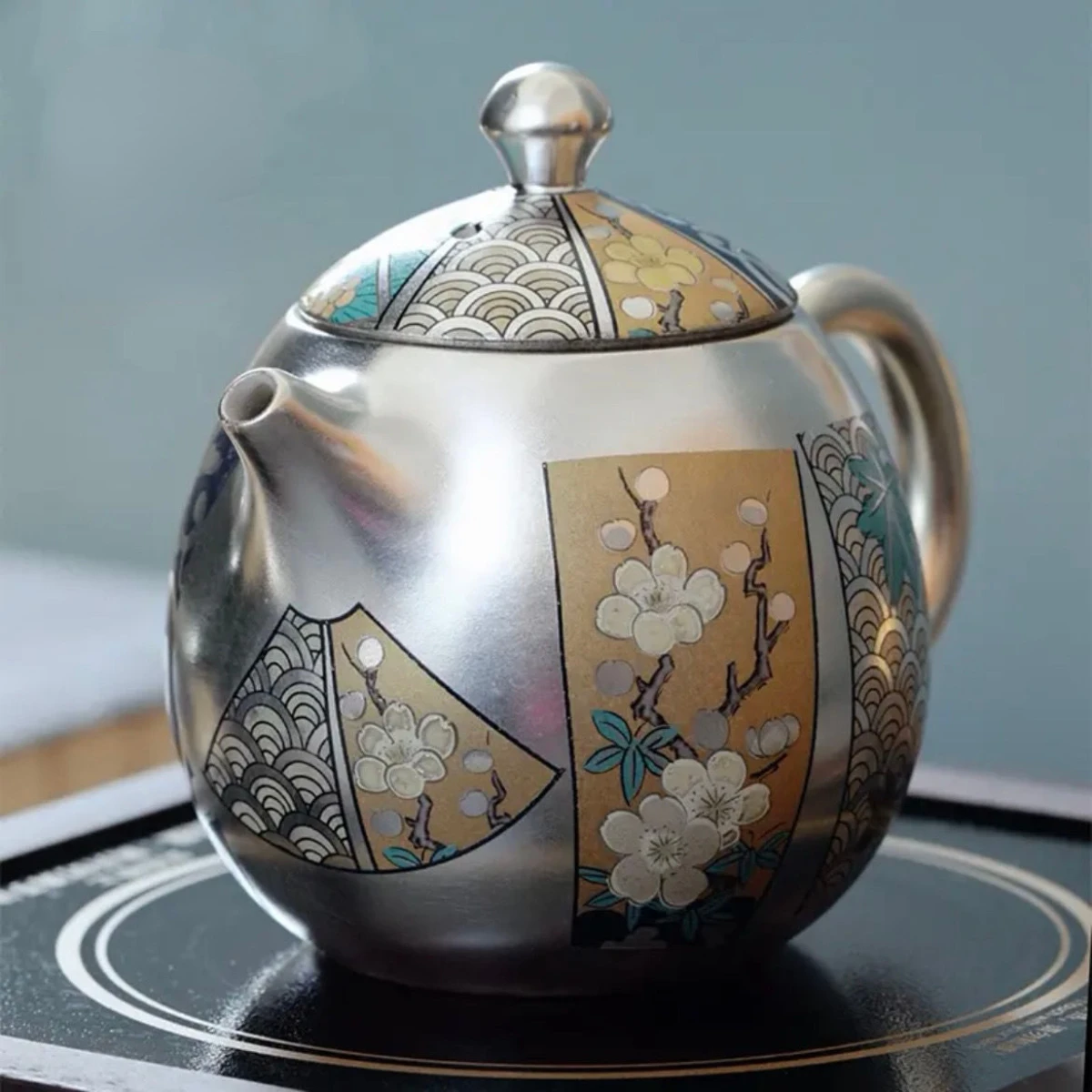 Japanesestyle Teapot Porcelain Tire Package Silver Teapot Justice Cup