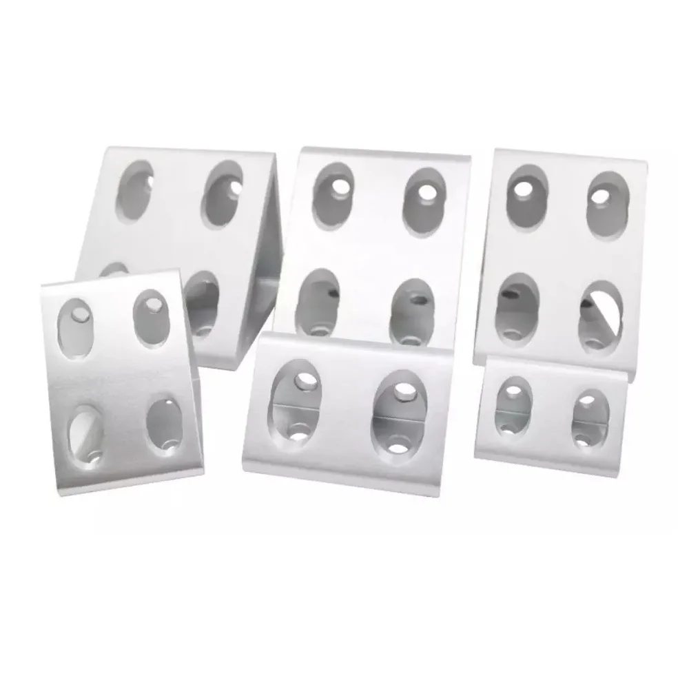 4Pcs Aluminum Profile Right Angle Triangle Block Triangle Connector Bracket 3030 4040 4545 2040 3060 4080 4590 Silver Black