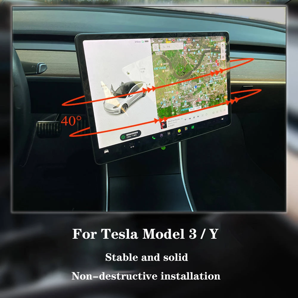 For Tesla Model 3 Y 2022 Accessories New Central Control Screen Display  Rotation Bracket Car GPS Navigation Holder Swivel Mount