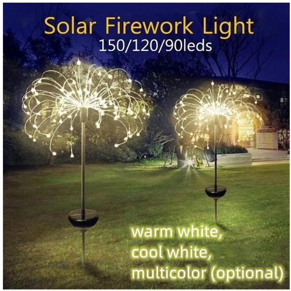 

Solar Powered Outdoor Grass Globe Dandelion Lamp 90/120/150 LED For Garden Lawn Landscape Lamp Holiday Waterproof Wireless Light