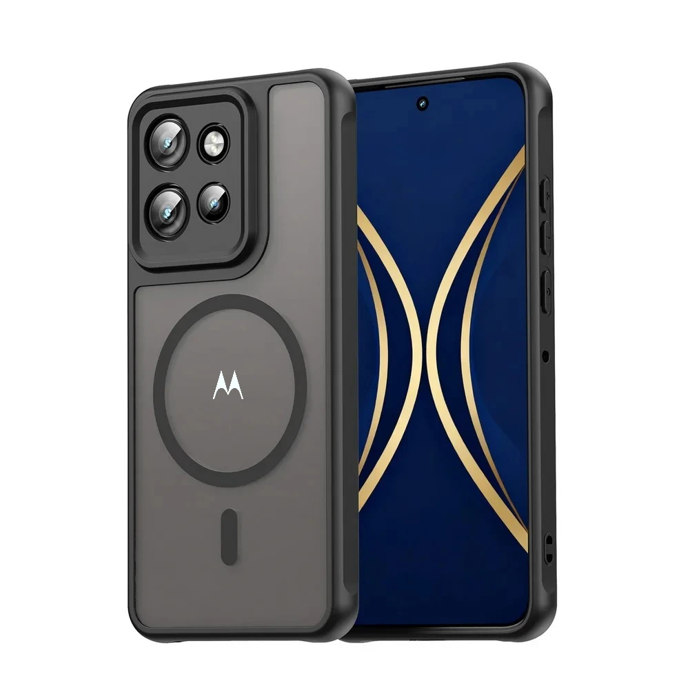 Matte Clear Airbag Shockproof Magnetic Case with Wireless Charging Compatibility