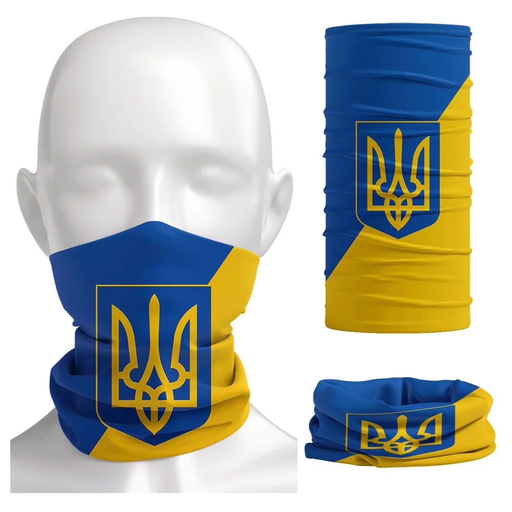 

Ukraine Flag Pattern Bandana Headwear Motorcycling Balaclava Neck Gaiter Unisex Cycling Dust-proof Scarf Hiking Face Cover