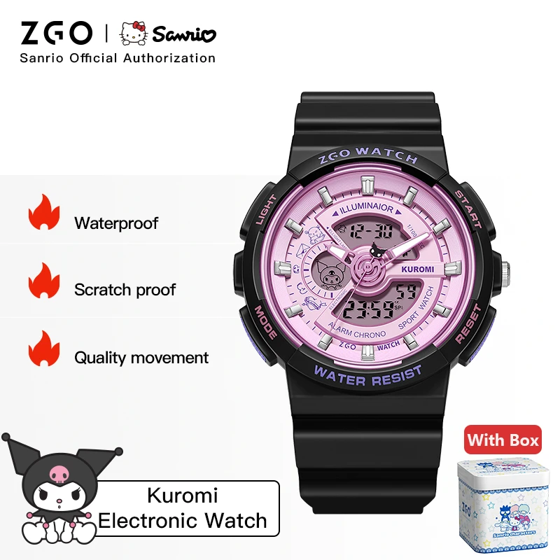 ZGO X Sanrio Kuromi Women's Watch Middle and High School Students Girls 50M Waterproof Electronic Watches Gift 8573 2
