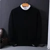 2024 Cashmere Sweater O-neck Pullovers Men's Loose Oversized M-3XL Knitted Bottom Shirt Autumn Winter New Korean Casual Men Top 3