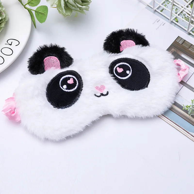 Plush Cartoon Unicorn Sleep Mask - Soft and Fun Animal Eyeshade for Travel and Relaxation
